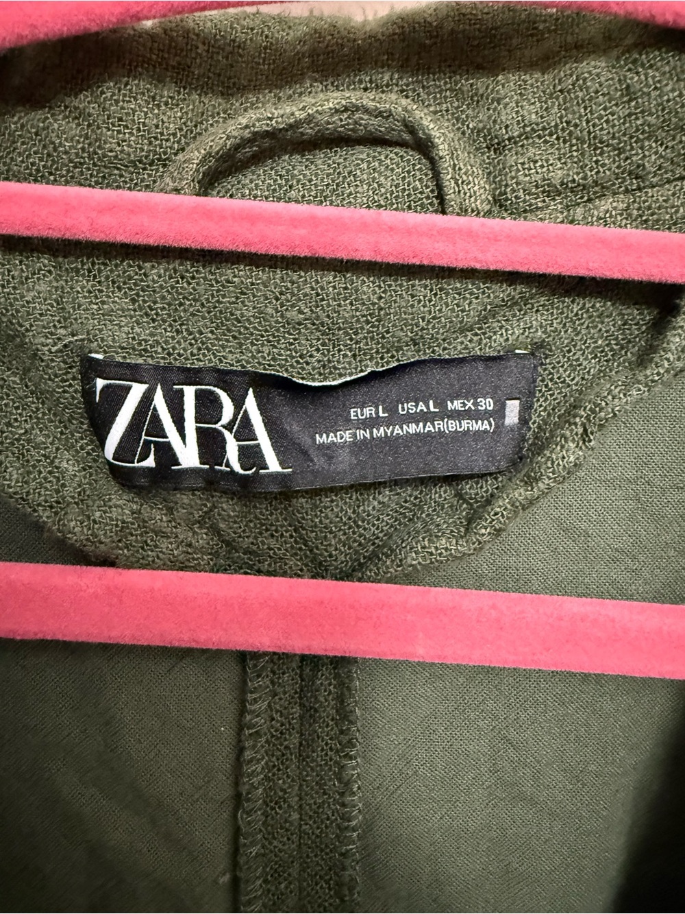 Zara Olive Green Relaxed Blazer Jacket in size L - Picture 4 of 11